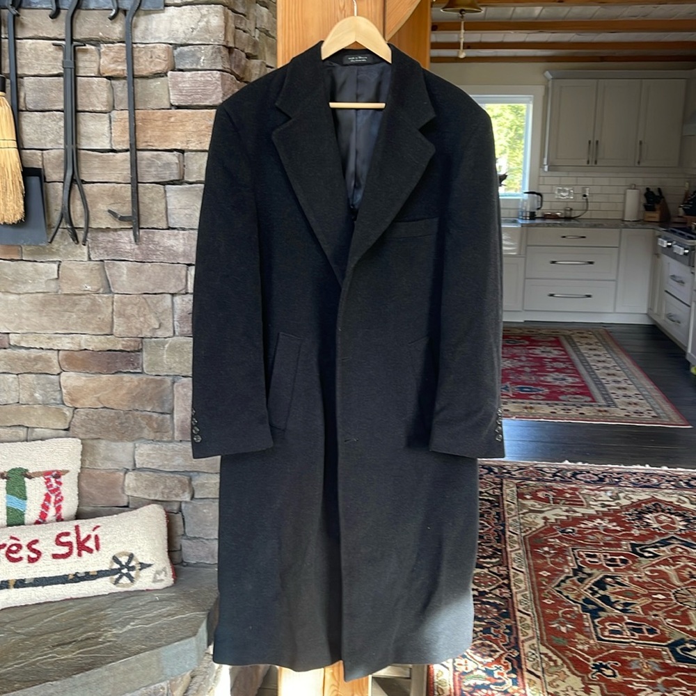 Ralph Lauren, CHAPS long gray cashmere / wool blend coat, XL